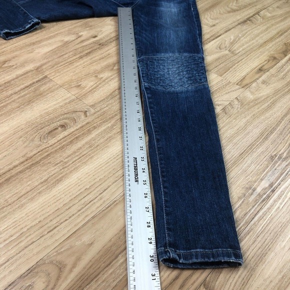 Joes Jeans "The Skinny" Medium Wash Distressed Ankle Embroidered Knee 24 - Picture 7 of 11